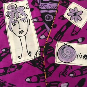 Cocktails Silk Vest Purple Gold Reversible Hair Stylist Make Up Wearable…
